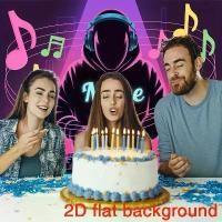 ราคา 2D Flat - A Flat 2D Banner, One Piece with Custom Name Text, Featuring a DJ with Headphones And Musical Notes, Suitable for Birthday Celebrations, Festive Gatherings, Home Decor, And Photogr (17341857