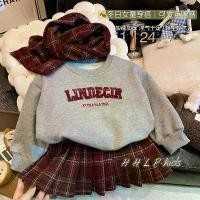 ราคา Christmas New Year Style Princess Winter Thick Set Top Japanese Korean Version Sweatshirt Plaid Skirt Scarf Set Fleece Lined (1733697447852214109)