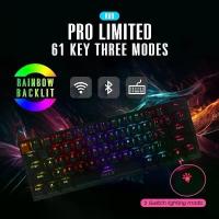 ราคา ส่งเร็วคีย์บอร์ด เกมมิ่ง ไร้สาย รุ่น OKER K69 PRO LIMIED 61 KEY THREe MODES Mechanical Keyboard 5in1 (1734556417131841351)