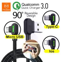 ราคา จากมะละกา เกมมิ่ง LED MCDODO มุมฉาก 90 องศา ไนลอนถักเงางาม ชาร์จเร็ว รองรับ iPhone / Micro USB / สาย USB Type‑C สำหรับ iPhone Huawei Xiaomi Samsung OPPO ความยาว 0.5 ม./1.2 ม./1.8 ม./3 ม. (173425867700