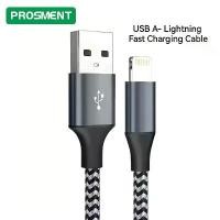 ราคา PROSMENT สายเคเบิล USB A–Lightning สาย ชาร์จ ไนลอน ถัก 1 ม./2 ม. รองรับ iPhone 13/12/iPod/iPad,สาย ชาร์จ คุณภาพ,สาย ชาร์จ ยาว,มือถือ ชาร์จ ไว,ที่ ชาร์จ โทรศัพท์,ชุด ชาร์จ ไทป์ ซี (1733507351529227394)