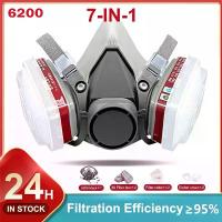 ราคา [พร้อมส่ง] หน้ากากกันแก๊ส 6200, หน้ากากกันแก๊สเคมี, ชุด 7 ชิ้น, หน้ากากเคมีพร้อมฟิลเตอร์ 6001 ฟิลเตอร์ 5N11 ปก 501 ป้องกันสารเคมี ป้องกันฝุ่น, หน้ากากพ่นสี, หน้ากากป้องกันเคมี, หน้ากากพ่น (17342939957