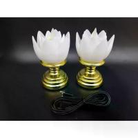 ราคา ไฟเชิงเทียนจำลอง หลอดไฟ Led ทรงดอกบัว ไฟ LED TEA LIGHT CANDLES 1 คู่ ไฟเชิงเทียนเสียบไฟ usb 5v กินไฟต่ำมาก เสียบไฟต่อเนื่องได้ ตลอดเวลา ของแต่งบ้าน (1734628541519267473)