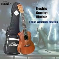 ราคา [จัดส่งในพื้นที่] Acouway อูคูเลเล่ไฟฟ้า 24/26 นิ้ว พร้อมจูนเนอร์ 3 สาย Eq concert tenor ukulele (1734515096517248353)