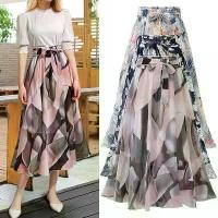 ราคา กระโปรงยาวกลางบางสำหรับผู้หญิง เอวสูง ผ้าชิฟฟอน กระโปรงครึ่งตัว 200 จิน ลายดอกไม้ กระโปรงทรงเอ กระโปรงบานเอวยางยืด (1733551386289211221)