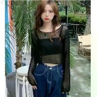 ราคา 300 จิน เสื้อถักตาข่ายขนาดใหญ่ Dopamine เสื้อถักตาข่ายโปร่ง เสื้อสเวตเตอร์ตาข่ายโปร่ง เสื้อถักผู้หญิง (1733949035341251850)