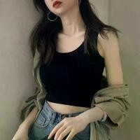 ราคา แบรนด์ท็อปครอปผู้หญิง เสื้อกล้ามแขนกุดแบบริบสำหรับการซ้อนชั้น บราเล็ตที่ยืดหยุ่นและพอดีตัวและเสื้อแฟชั่น ความยาว 40 ซม. รอบอก 60 ซม. ยืดได้ 80-100 ซม. เหมาะสำหรับน้ำหนัก 80-120 จิน (173338218667334155