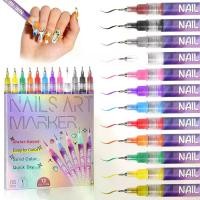 ราคา 12 Colors Nail Art Marker Pens Set, Nail Markers for Nail Art, Suitable for Nail Art, Nail Painting, And Artistic Decorations; Suitable for Both Children And Adults. (12 Colors) (1734681922576680923)