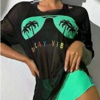 ราคา 2024 European and American New Three-Piece Printed Swimsuit for Women High Waist Fixed Bikini Swimsuit Cover-Up Set (1734263510915057531)