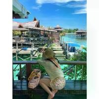 ราคา 2026 Women's Two-Piece Swimsuit with Skirt, Striped Long-Sleeve Cover-Up, Tummy-Concealing Slimming Bikini Four-Piece Set, Perfect for Hot Spring and Vacation (1734651352360715544)
