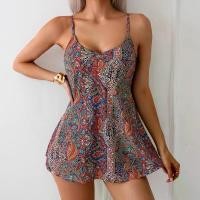 ราคา 2025 Overseas Warehouse Women's Ethnic Style Printed Sexy Camisole Covering Belly Slimming Tankini Vacation Swimsuit (1733462192095265905)