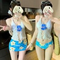 ราคา 【COD】 Bikini Swimsuit, Halter Neck, High-Waisted Skirted Swimsuit, Floral Pattern, 3-Piece Beach Set (1733881104067233024)