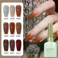 ราคา ยาทาเล็บ UV Gel สีเจลแฟลช ยาทาเล็บเจล สีกลิตเตอร์ช ต้องอบ XEIJIAYI, ดีไซน์ดิสโก้แฟลช, เพชรแตก, สีขาว, ชุดเพ้นท์เล็บ, กาวยาทาเล็บ, มี 11 สี, 2024 มาใหม่ (1730496292569910232)