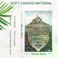 ราคา ศิลปะบนผนังผ้าใบ Mont Saint-Michel, Dante's Inferno, ไม่มีกรอบ, 30.48x 45.72 ซม., โปสเตอร์, การออกแบบชั้นดี, สีสันสดใส, เหมาะสำหรับห้องนั่งเล่น, การศึกษา, หรือการตกแต่งห้องนอน, วอล (173209987467604987