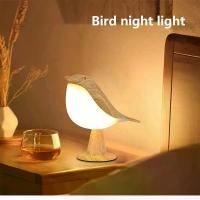 ราคา A cute little bird LED table lamp, a three-level adjustable bedside lamp, an artistic rechargeable touch-control night light, a magpie bird night light (maple leaf color) holiday gift (173466869041021