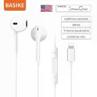 ราคา Basike หูฟัง iPhone หูฟังไอโฟน headphone ของแท้ หูฟังอินเอียร์ เสียงดี หูฟังมีสาย（ไม่ต้องต่อบลูทูธ）สำหรับ 7/8/SE/11/12/13/14 lightning ios (1730316448274484020)