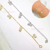 ราคา กำไลข้อมือเงินสร้อยข้อมือเงินแท้92.5%Italy ชุบทอง18k/ชุบทองคำขาว ลาย หมีโบว์ฝังเพชรสวิส cz ขนาด 1*11 mm. (1734418501303305866)