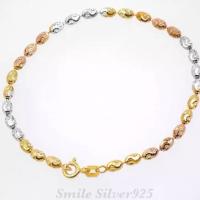 ราคา สร้อยข้อมือเงินแท้ 92.5% Italy ชุบ 3 กษัตริย์ ลาย เม็ดไข่ SS ขนาด3 mm. (1734534581978170544)