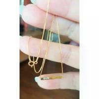 ราคา 【เก็บเงินปลายทาง】 ✼สร้อยคอเงิน925-ITALYชุบทองคำ18kพร้อมจี้บาร์ฝังเพชรรัสเซีย✡ (1733561519871461278)