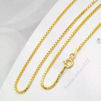 ราคา สร้อยคอ Box chain 1.2mm. เงินแท้ 92.5% Italy ชุบทอง18k /ชุบทองคำขาว (1730540420536961034)