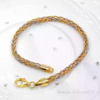 ราคา [พร้อมส่ง] สร้อยข้อมือเงินแท้ 92.5% Italy ชุบ 3 กษัตริย์ ลายกระดูกงูกลมถักเปีย 8 สาย ขนาด 3 mm. (1734238530378171456)