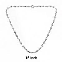 ราคา Twisted Diamond-Cut Chain Sterling Silver 925 /| 16” Italy chain | ငွေထည့် | เงิน 925 | NIKA SILVER JEWELRY (1734012012410406802)