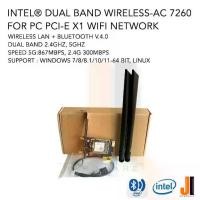 ราคา Intel® Dual Band Wireless-AC 7260 PCI-e x1 wifi network wireless lan + bluetooth v.4.0 (ใช้กับ socket AM4 ไม่ได้) 【ส่งจากไทย】 (1732917171191515068)