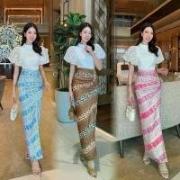 ราคา CHERISH•ชุดไทย Set 3 ชิ้น ตัวเสื้อลูกไม้คอปีน แขนตุ๊กตามาพร้อมผ้่ถุงพิมลายไทย และเข็มขัด (1733916497691116731)