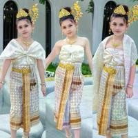 ราคา [จัดส่งทันที] ชุดไทย ชุดไทยสไบ ชุดไทยหน้านาง ชุดไทยเด็กผู้หญิง ชุดไทยสไบ ชุดไทยย้อนยุค (1734368578863858776)