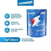 ราคา [จัดส่งทันที] Seaways Dishwasher Tablet all in 1 (4 in 1) capsule vortex 12g*26tabs เม็ดน้ำยา​ล้างจาน​ชนิดก้อน​ ​แคปซูล​ สำหรับ​เครื่อง​ล้างจาน​อัตโนมัติ ​Xiaomi Electrolux Bosch ทุกยี่ห้อ (1731980517
