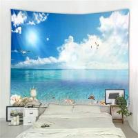 ราคา Beach rug with tropical palm tree pattern, sea view wall hanging curtain, summer scene decoration for living room, bedroom, dormitory. (1734530761948825517)