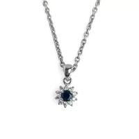 ราคา PAILIND จี้เงินแท้ 925 ประดับไพลินแท้(sapphire)ล้อมเพชรรัสเซีย ชุบทองคำขาว (1732397305872549122)