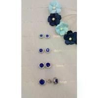 ราคา ต่างหูเพชรล้อม พลอย NaNo Sapphire Blue ( พลอยสังเคราะห์ )เงินแท้925ชุบทองคำขาว คําแนะนําผลิตภัณฑ์ใหม่ของเดือนนี้ (1734810575712388561)