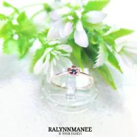 ราคา S6408 แหวนพลอยไพลินเผาเก่าแท้ ( Natural Blue Sapphire ) ตัวเรือนเงินแท้925 ชุบพิงค์โกลด์ (1733760496642327842)
