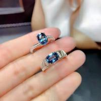 ราคา London Blue Sapphire แหวนคู่รักสำหรับชายและหญิง แบบเปิด ปรับขนาดได้ ประดับเพชรเทียม (1734486449714136151)
