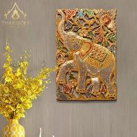 ราคา 【เก็บเงินปลายทาง】 แผ่นไม้แกะสลัก ไม้แกะ ติดผนัง แกะสลักรูปช้าง แขวนผนัง ของตกแต่งผนัง ไม้แกะช้าง ปิดทอง ติดกระจก ไม้แกะสลัก แผ่นไม้แขวน (1732382527193384911)