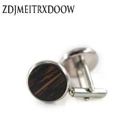 ราคา Round Cufflinks Solid Wood American Black Walnut Wooden Cufflinks French Style Cufflinks (1733046741625112524)