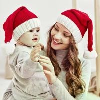 ราคา Parent-Child Knitted Christmas Hat Winter Red Hat Christmas Decoration Hat Santa Claus Yarn Hat (1733309274089162199)