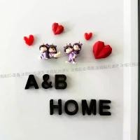 ราคา Cute Couple Refrigerator Magnets, Magnetic Wedding Decoration, 3D Magnetic Stickers for Entry Doors, Customized Letter Magnets (1734705113383535936)