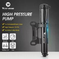 ราคา WEST BIKING High Pressure Bike Pump - 100 PSI, Aluminum Alloy Body, Durable Black Design with LED Light, Perfect for Schrader & Presta Valves, Road & Mountain Bikes, Bicycle Acce (1733748626106648542)