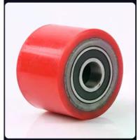 ราคา ล้อแฮนด์ลิฟท์​ ล้อรถยก​ ล้อพาเลท ยูรีเทนแดง 60*70 oller for hand trolley truck อะไหล่ล้อสำหรับรถยก รถลากพาเลท เต่าลากเครื่องจักร ราคาต่อ 1 ลูก (1734932521815606375)