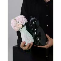 ราคา [COD]✅Creative and cute cat-shaped ceramic vase for flower arrangement, suitable for fresh flowers, dried flowers, hydroponics, dining table, living room, entrance hall, art decoration (17344984427272