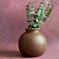 ราคา แจกันเซรามิค แจกันดอกไม้ แจกันสีน้ำตาล แจกันอ้วน แจกันทรงกลม vase vase ceramic- AT1CERAMIC (1731711954186569258)
