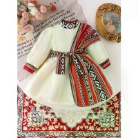 ราคา Girl's Apricot Long Sleeve Ethnic Style Cute Sweet Dress, Suitable for Daughter เข็ม คันลูกเสือ โลก รองเท้า นัก เรชุด พละ สีม่วง เด็ด ๆ กระโปรง โรงเรียนกีฬา เดรส เเด็ก คริสต์มาส (1733630687194351317)