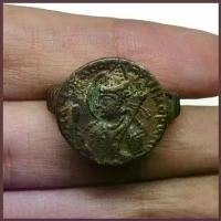 ราคา แหวนแกะสลักโรมัน กรีกโบราณ แหวนโบราณ ขนาด 52 ทรงกลม Rare Roman Greek Bronze Intaglio Engraved Round Ring Size or 6US (1734955468886475917)