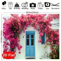 ราคา 2D Flat, 2D Flat - 2D Flat, 2D Flat - A 2D Flat Banner Featuring a Greek Santorini Photography Backdrop, Suitable for Weddings, Birthdays, And Mamma Mia-Themed Parties, Designed with a Flora (17349307
