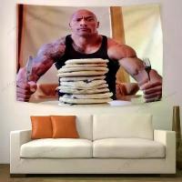 ราคา Cheat Day The Rock Eating Pancakes Wall Hanging banner Flags Funny Meme banner Aesthetic Dorm Banner Teen Room Decoration (1734276568429593738)