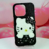 ราคา Suitable for iPhone 11 12 13 14 Pro Max black KT cat Apple 7 8 Plus Xs 6 XR phone case with rhinestones (1734813477368333969)
