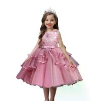 ราคา Girls' Elegant Princess Wedding Dress with Puffy Sleeves & Floral Bow - A-Line Knee-Length Formal Party Dress with Layered Tulle Skirt, Machine Washable Birthday/Christmas Gift f (1733604195260073828)