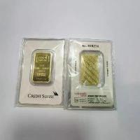 ราคา gold bar sealed packing Foreign Currency Gifts Bullion switzerland Gold Plated serial number for christmas gift (1734862490876544402)